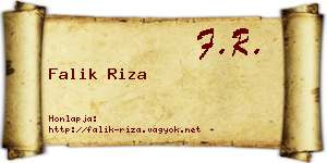 Falik Riza névjegykártya